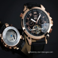 Men Leather Strap Automatic Mechanical Tourbillion Watch with Calendar (APT-M015)